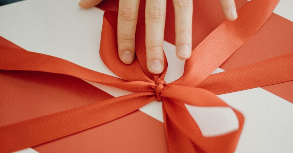 Person Touching A Gift